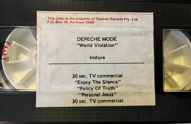 Depeche Mode - World Violation RARE Australian Promo Sampler VHS Videocassette