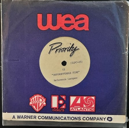 U2 - Unforgettable Fire - Very Rare Two-Sided 7" ACETATE