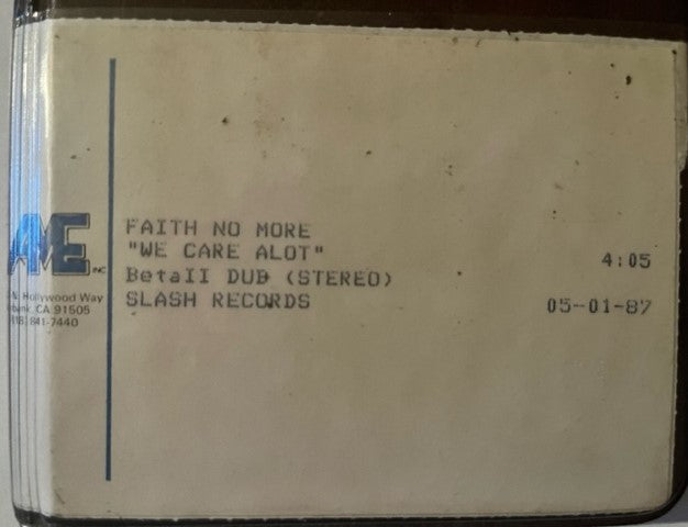 Faith No More - We Care Alot Rare Promotional Only Beta Video Cassette