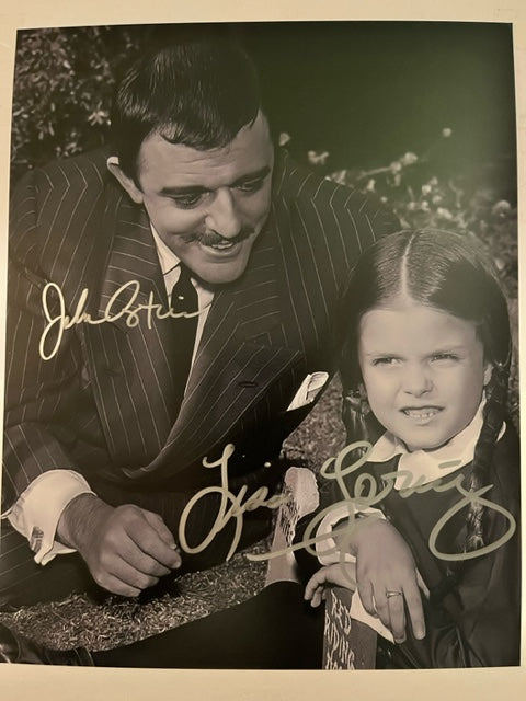 Addams Family - Hand Signed 8 x 10 Photo John Astin & Lisa Loring