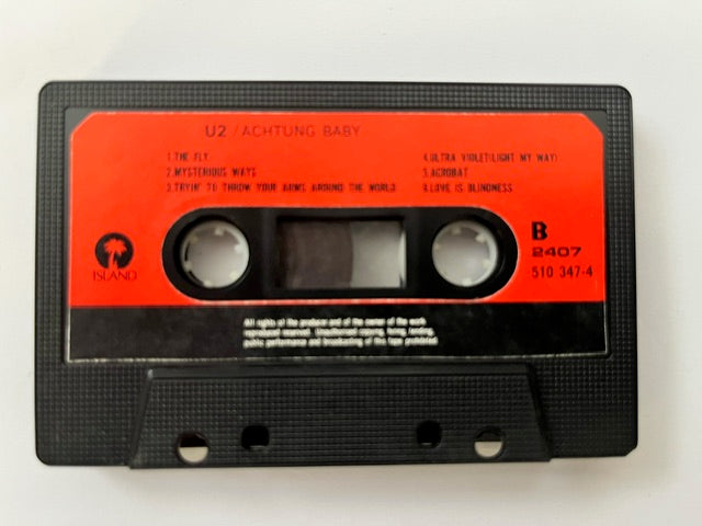 U2 Achtung Baby Very Rare Taiwanese Import Cassette LP