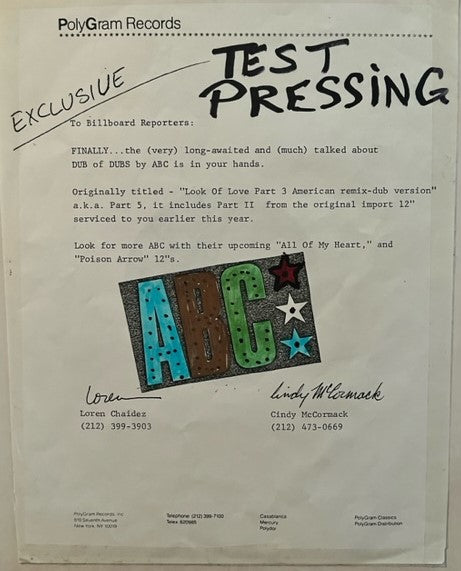 ABC - The Look Of Love - Rare 2 x 12" Test Pressings With Remixes