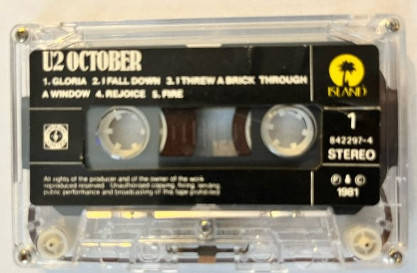 U2 - October RARE Thailand import Cassette LP