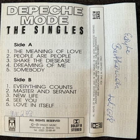 Depeche Mode - The Singles Rare Polish Import Cassette LP
