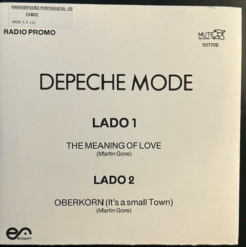 Depeche Mode - The Meaning Of Love RARE Portuguese 7" Promo Single