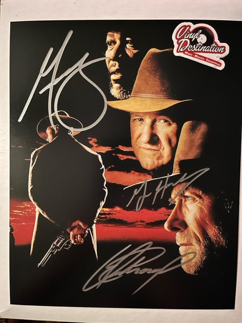 Unforgiven - Cast Signed 8 x 10 Photo Freeman - Eastwood - Hackman