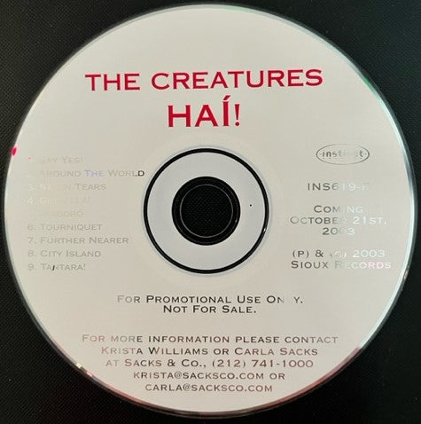 The Creatures - HAI! - U.S. Promotional Only CD LP MINT