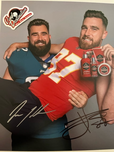 Kelce Brothers - Hand Signed 8 x 10 Photo Travis & Jason
