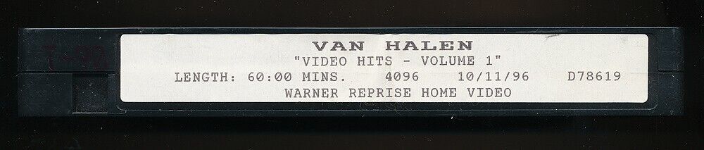 Van Halen - Video Hits Vol. 1 - Rare Promotional Full Length VHS