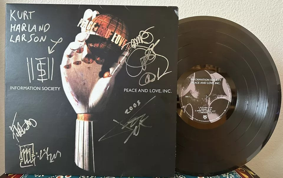 Information Society - Peace & Love, Inc. Fully Signed LP