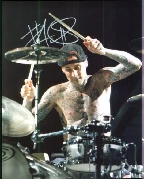 Travis Barker - Blink 182 Signed 8 x 10 Photo