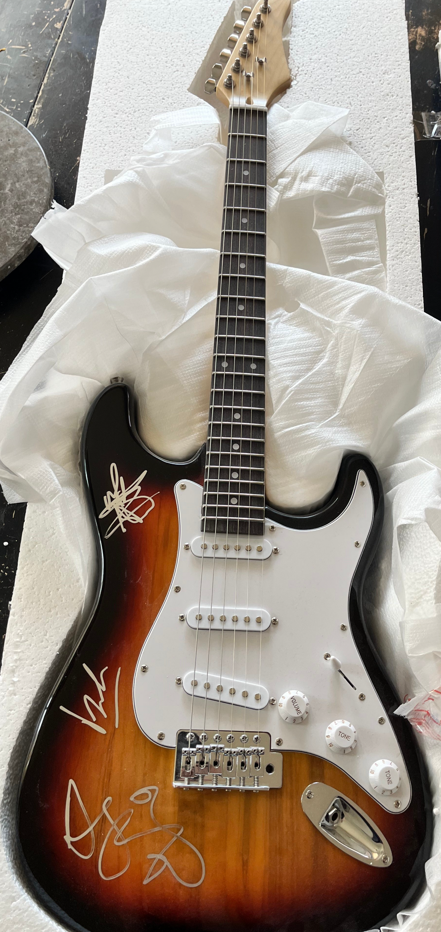 Depeche Mode - Hand Signed Full Size Electric Guitar   Gore / Gahan / Fletcher