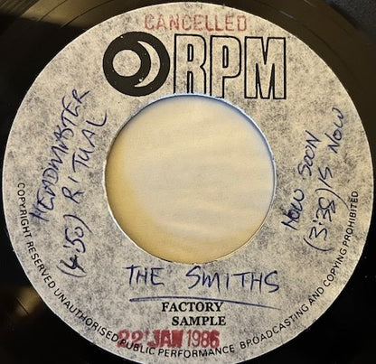 The Smiths - How Soon Is Now / Headmaster Ritual  UBER RARE 7" Metal Acetate