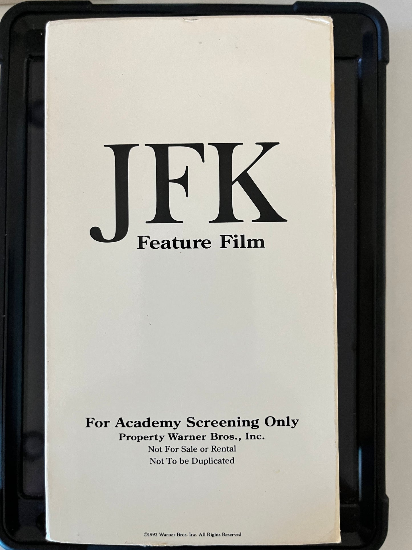 JFK - RARE Promotional Only Academy Screener - 2 x VHS      Kevin Costner / Oliver Stone