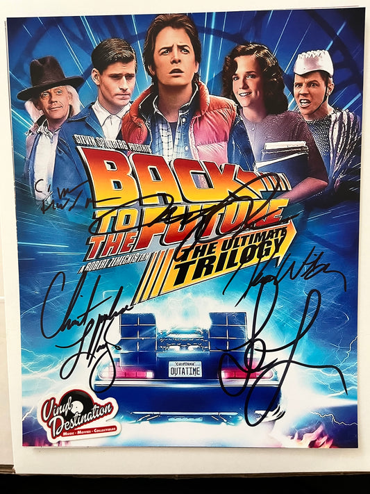 Back To The Future - Cast Signed 8 x 10 Photo       Fox - Lloyd- Thompson - Glover - Wilson