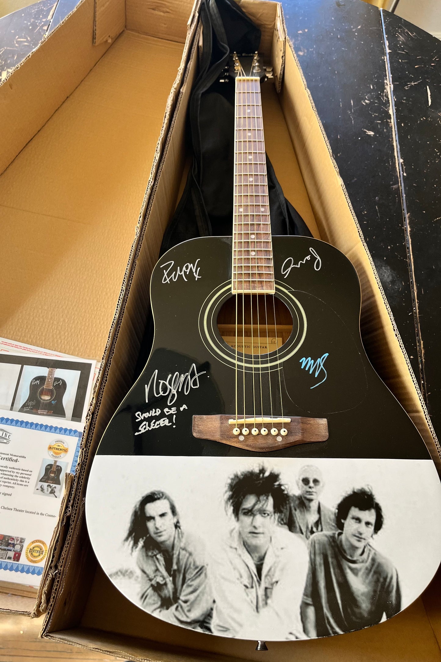 The Cure - RARE Hand Signed Acoustic Guitar With Certification