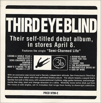 Third Eye Blind - Debut Album - Rare Promotional CD