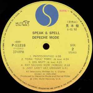 Depeche Mode - Speak & Spell   RARE Japanese Promo Debut LP