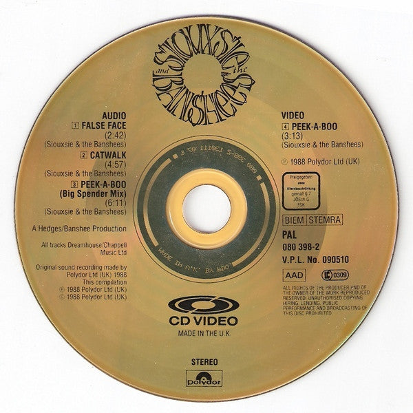 Siouxsie & The Banshees - Peek-A-Boo   RARE CDV Single - Hand Signed