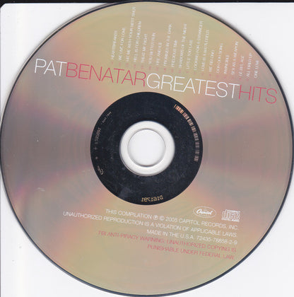 Pat Benetar - Greatest Hits    U.S. CD LP  BMG Record Club Issue