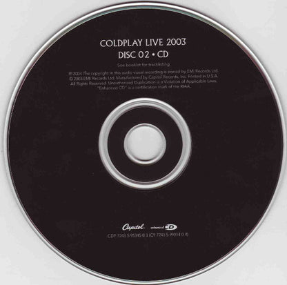 Coldplay - Live 2003  U.S. CD/DVD 2-Disc Set  BMG Record Club Issue