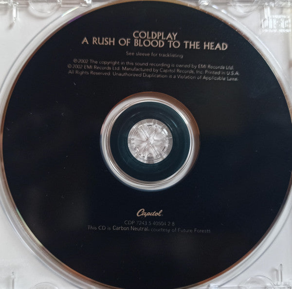 Coldplay - A Rush Of Blood To The Head - U.S. CD LP - NEW