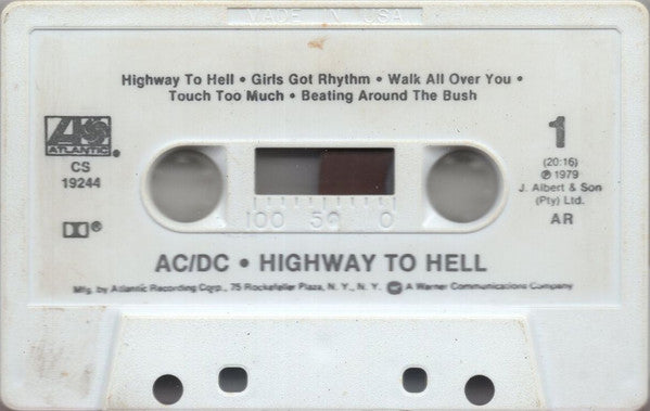 AC/DC - Highway To Hell  U.S. Cassette LP