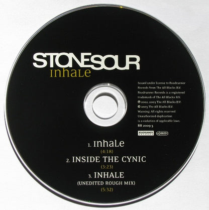 Stone Sour - Inhale    European Import Cd Single    MINT