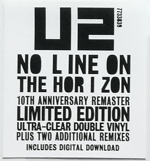 U2 - No Line On The Horizon     Limited Edition Import 2-LP Clear Vinyl   *NEW*