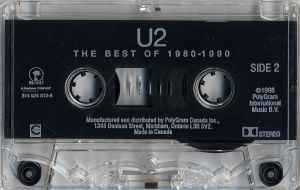 U2 - The Very Best Of 1980-1990   Canadian Import Cassette LP