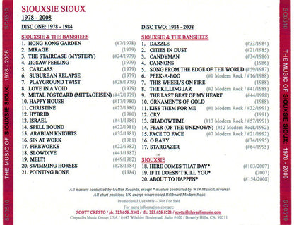 Siouxsie - The Music Of Siouxsie Sioux   Very Rare Promotional 2xCDr Compilation