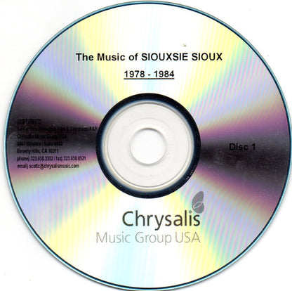 Siouxsie - The Music Of Siouxsie Sioux   Very Rare Promotional 2xCDr Compilation