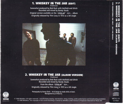 Metallica - Whiskey In The Jar - U.K. Promotional Only 2-Track CD Single