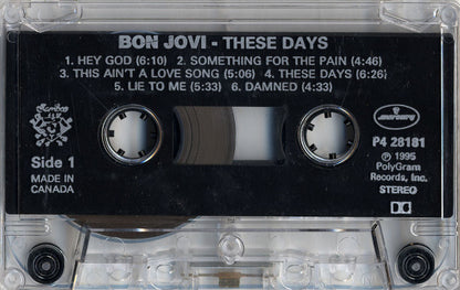 BON JOVI - These Days   Canadian Import Cassette LP  Club Edition