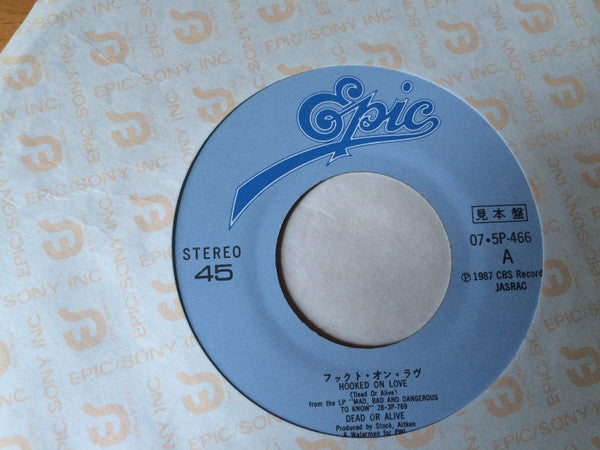 Dead Or Alive - Hooked On Love - Rare Japanese 7" Promotional Single