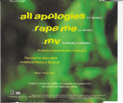 NIRVANA - All Apologies    UK Import 3-Track CD Single