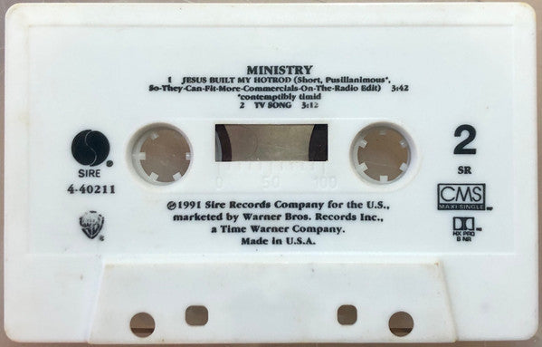 Ministry - Jesus Built My Hot Rod - U.S. ONLY 3-Track Cassette Single