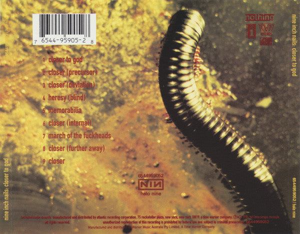 Nine Inch Nails - NIN - Closer To God - NINe Track Australia Import CD