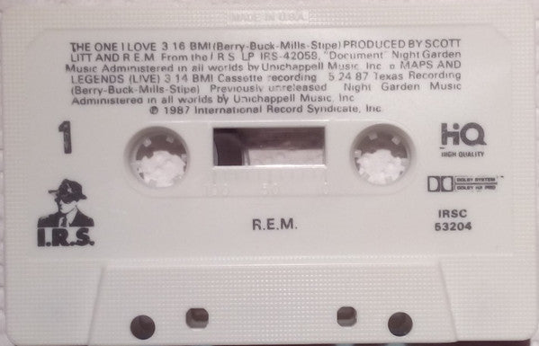R.E.M. - The One I Love   U.S. Cassette Single