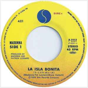 Madonna - La Isla Bonita    Rare Japanese Import 7" Single