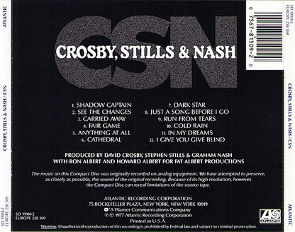 Crosby, Stills, & Nash - CSN    U.S. CD LP