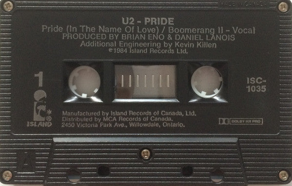 U2 - Pride (In The Name Of Love) - Rare Canadian Cassette Single