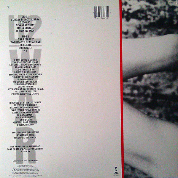 U2 - WAR     U.S. LP     Gatefold Sleeve    Excellent Condition