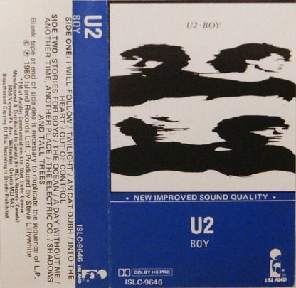 U2 - Boy  Canadian Import Cassette LP