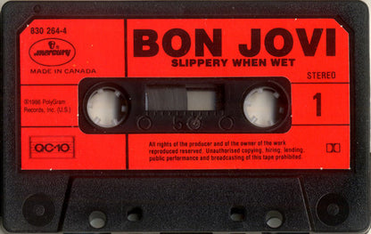 BON JOVI - Slippery When Wet    Canadian Import Cassette LP