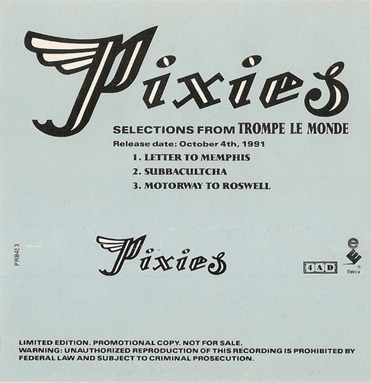 Pixies - Selections From Trompe Le Monde - U.S. Promotional Only Sampler Cassette