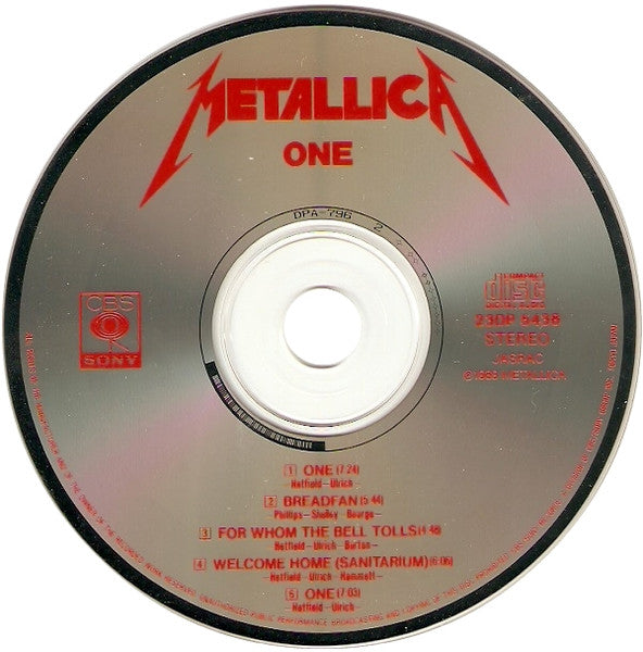 METALLICA - ONE - Rare Japanese 5-Track CD EP 1989