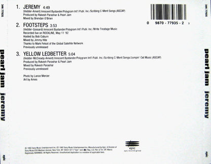 Pearl Jam - Jeremy     U.S. 3-Track CD     Maxi-Single