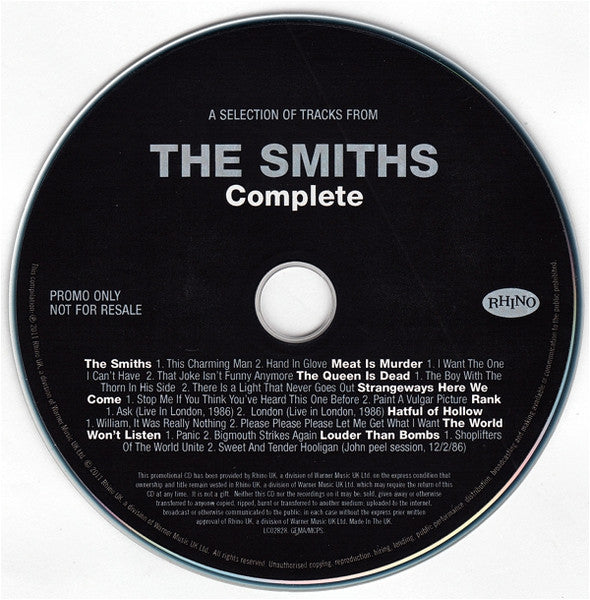 THE SMITHS - COMPLETE - RARE UK CD Sampler For Box Set