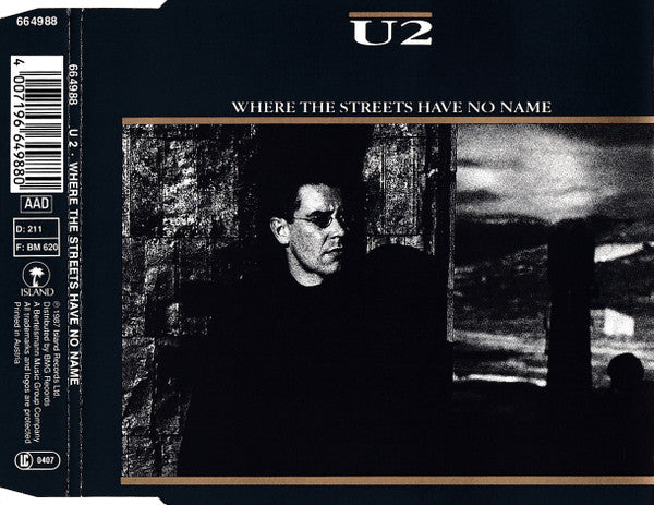 U2 - Where The Streets Have No Name      4-Track Austrian Import CD Single